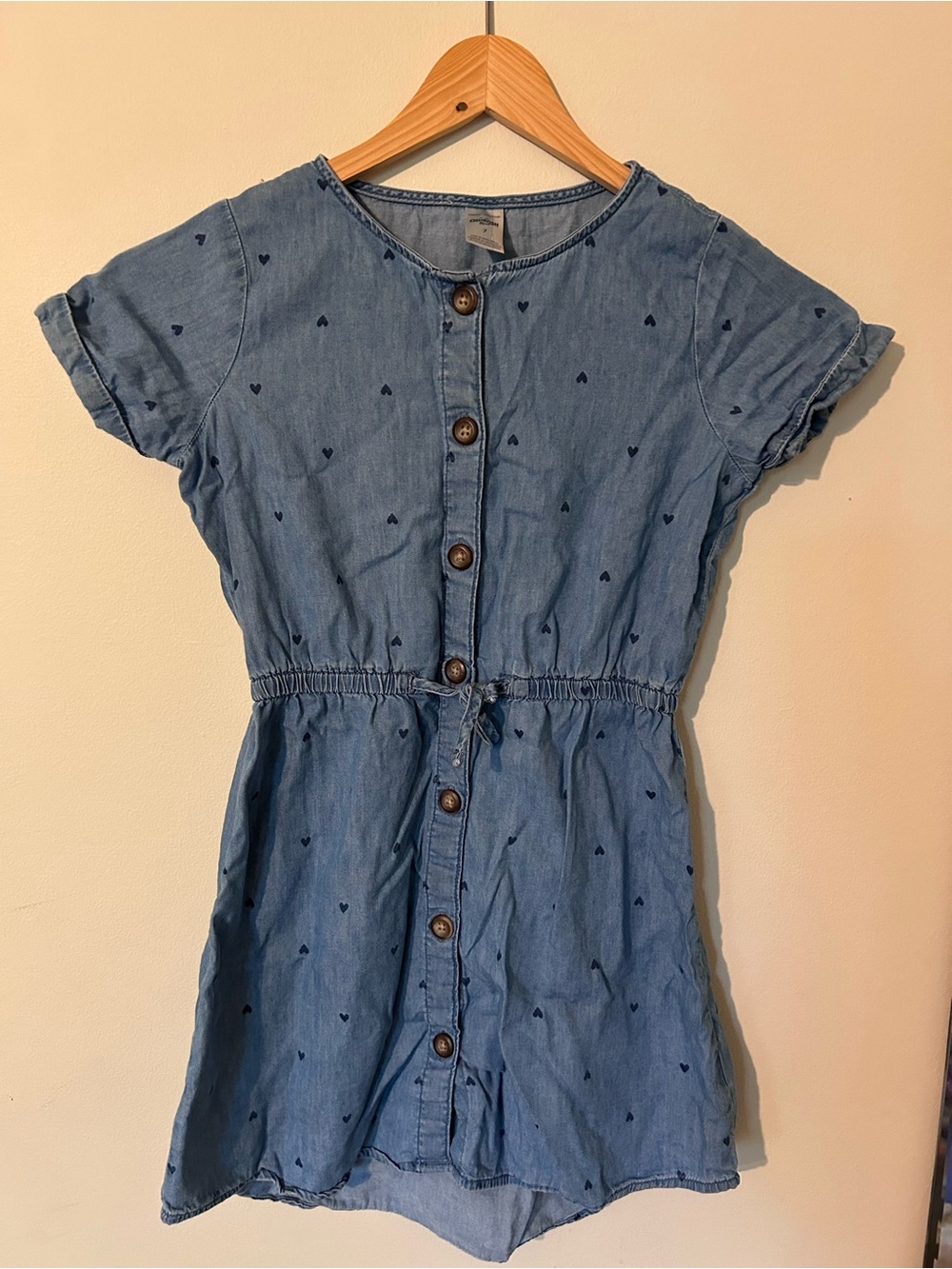 OshKosh B'gosh Light Blue Denim Heart Button-Front Dress